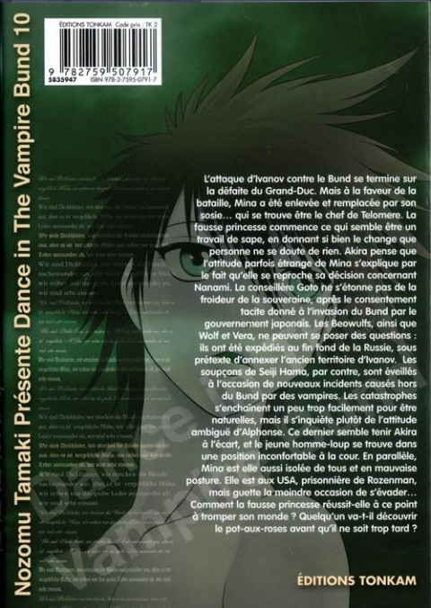 Verso de l'album Dance in the Vampire Bund 10