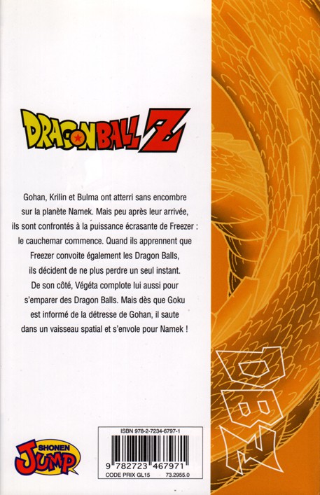 Verso de l'album Dragon Ball Z 7 2e partie : Le Super Saïyen / le commando Ginyu 2