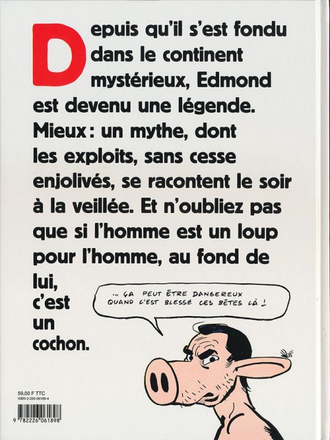 Verso de l'album Edmond le cochon Tome 4 Le mystère continental