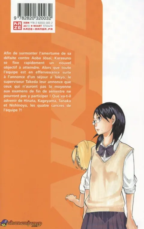 Verso de l'album Haikyu !! Les As du Volley 9