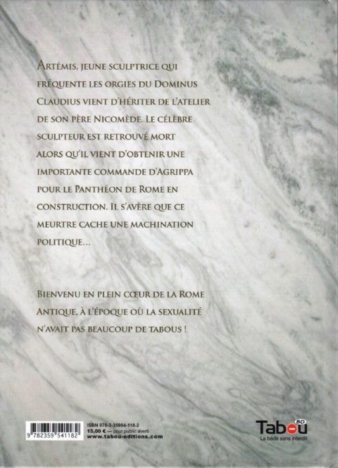 Verso de l'album Inguinis Tome 1 L'Esclave du Panthéon