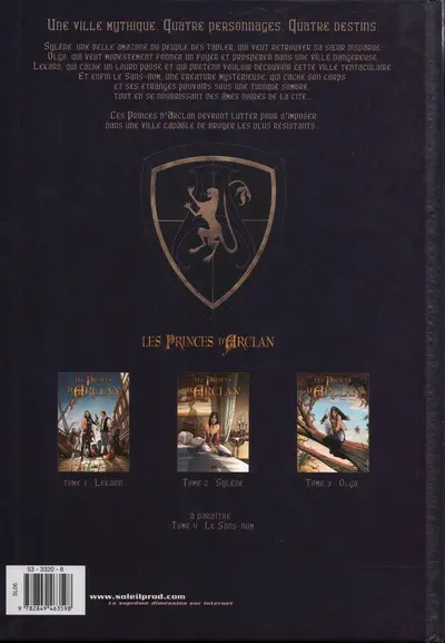 Verso de l'album Les Princes d'Arclan Tome 3 Olgo