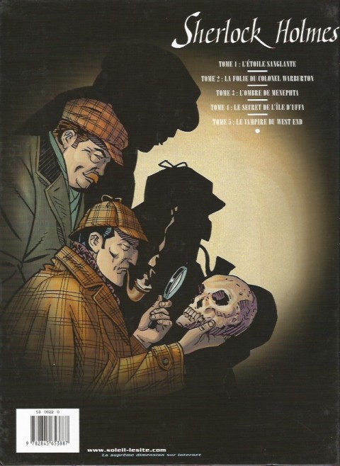 Verso de l'album Sherlock Holmes Tome 5 Le vampire de West End
