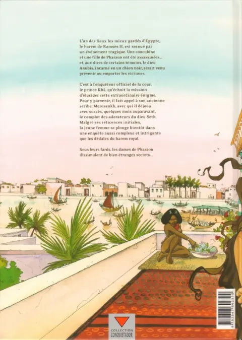 Verso de l'album Sur les terres d'Horus Tome 3 Tiasatré ou le jugement d'Anubis