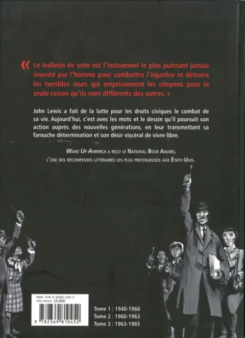 Verso de l'album Wake Up America Tome 3 1963-1965