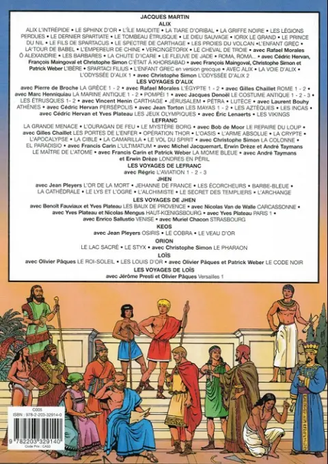 Verso de l'album Les Voyages d'Alix Tome 2 L'Égypte (1)