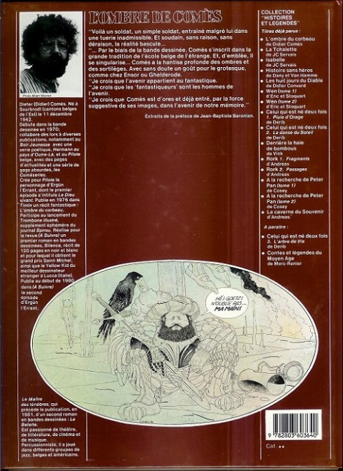 Verso de l'album L'Ombre du corbeau