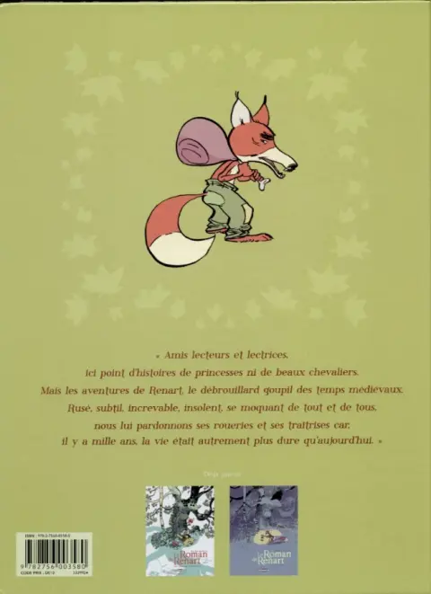 Verso de l'album Le Roman de Renart Tome 1 Les jambons d'Ysengrin