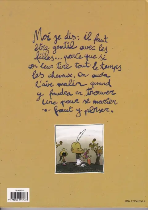 Verso de l'album Titeuf Tome 3 Ça épate les filles...