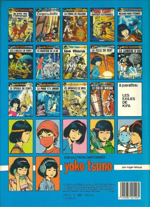 Verso de l'album Yoko Tsuno Tome 5 Message pour l'éternité