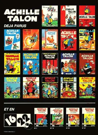 Verso de l'album Achille Talon Tome 19 Achille Talon et le grain de la folie
