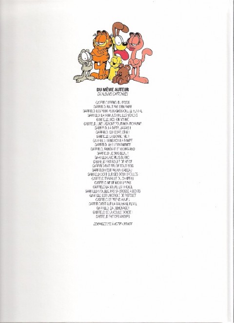 Verso de l'album Garfield Garfield se jette à l'eau