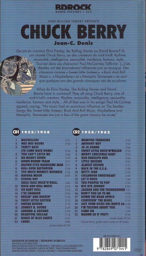 Verso de l'album BD Rock Chuck Berry - Is it you ?