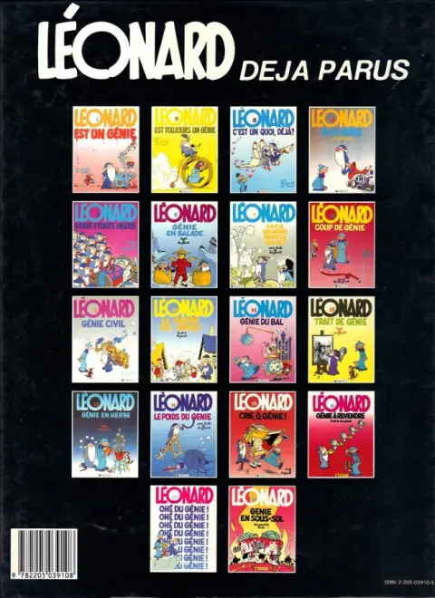 Verso de l'album Léonard Tome 18 Génie en sous-sol