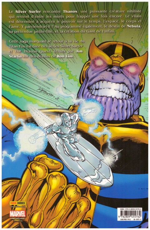 Verso de l'album Marvel Gold Tome 15 Thanos: La Quête de Thanos