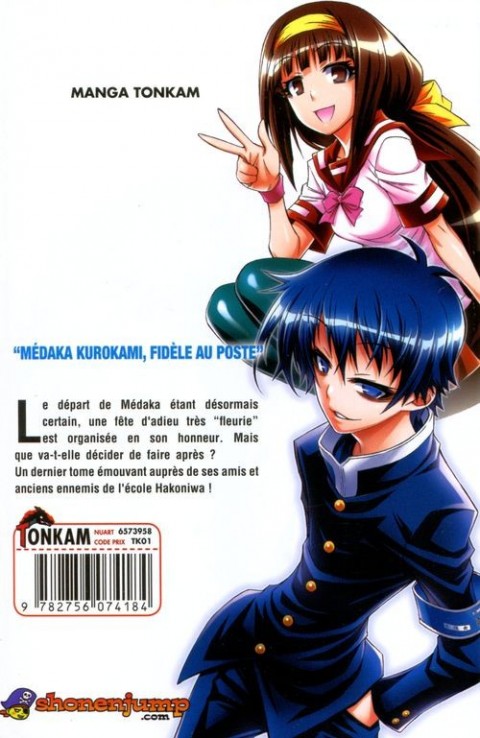 Verso de l'album Medaka-Box 22