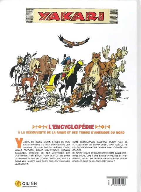 Verso de l'album Yakari L'encyclopédie à la découverte de la faune et des tribus d'Amérique du Nord