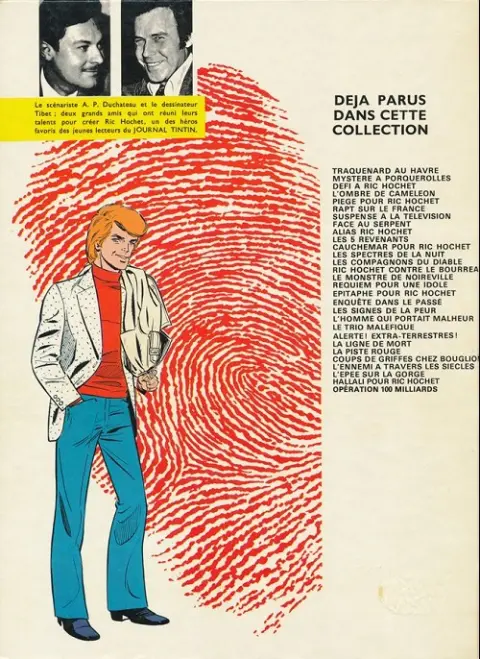 Verso de l'album Ric Hochet Tome 23 La ligne de mort
