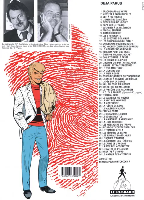 Verso de l'album Ric Hochet Tome 22 Alerte ! Extra-terrestres