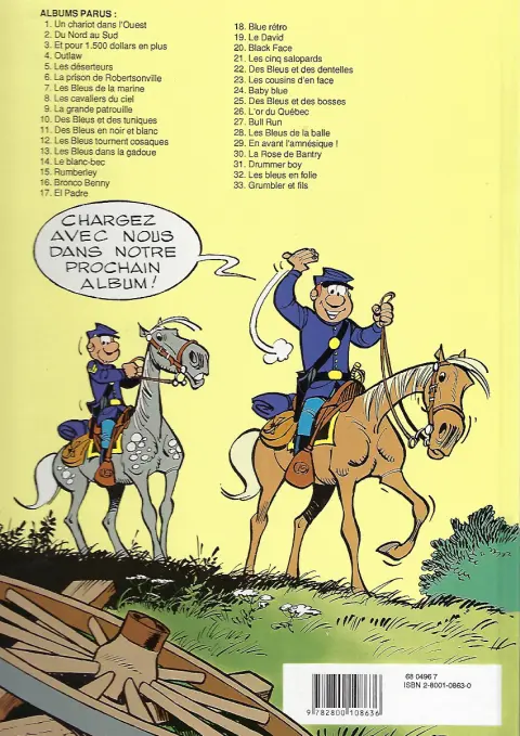 Verso de l'album Les Tuniques Bleues Tome 6 La prison de Robertsonville