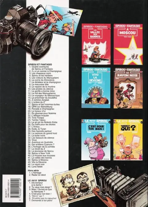 Verso de l'album Spirou et Fantasio Tome 19 Panade à Champignac