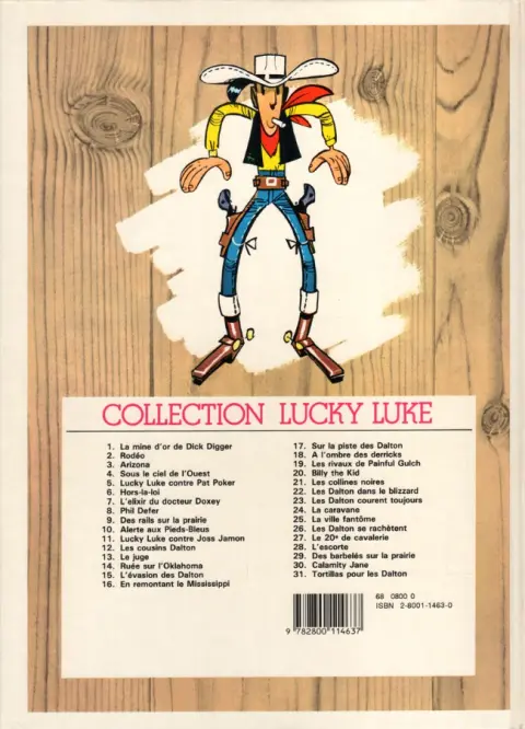 Verso de l'album Lucky Luke Tome 23 Les Dalton courent toujours