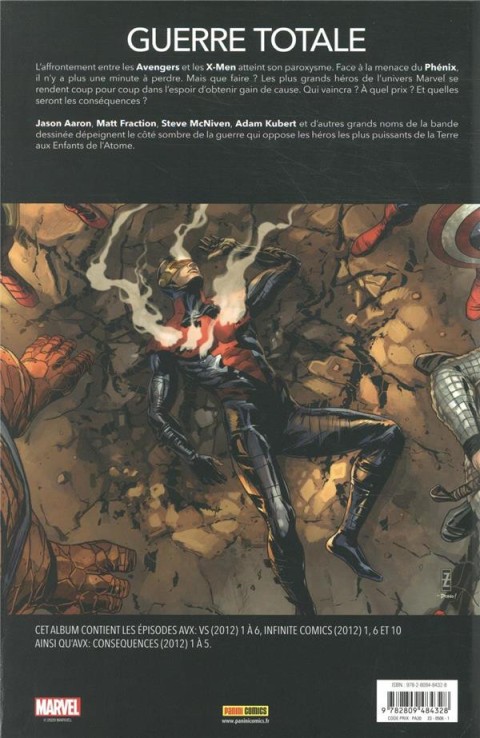 Verso de l'album Avengers vs X-Men Conséquences