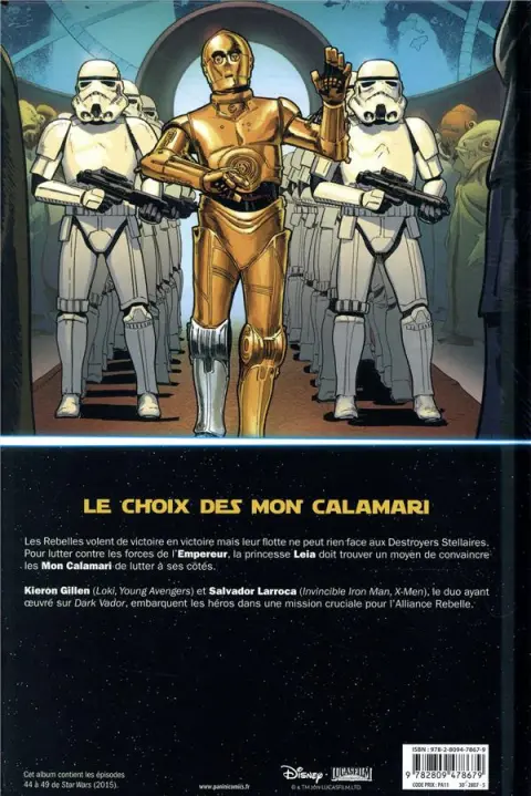 Verso de l'album Star Wars Tome 8 Mutinerie sur Mon Cala