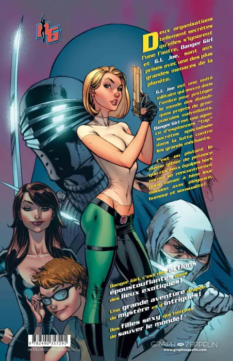 Verso de l'album Danger Girl Danger Girl & G.I. Joe : Le Cobra sifflera 3 fois