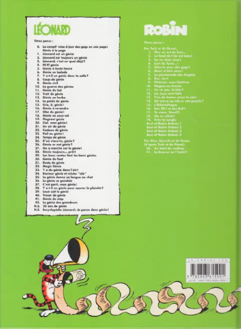 Verso de l'album Léonard Tome 30 Génie du foot