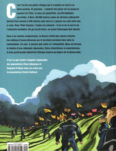 Verso de l'album Cent mille ans Bure ou le scandale enfoui des déchets nucléaires
