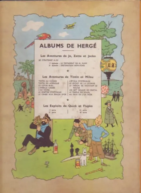 Verso de l'album Tintin Tome 15 Au pays de l'or noir
