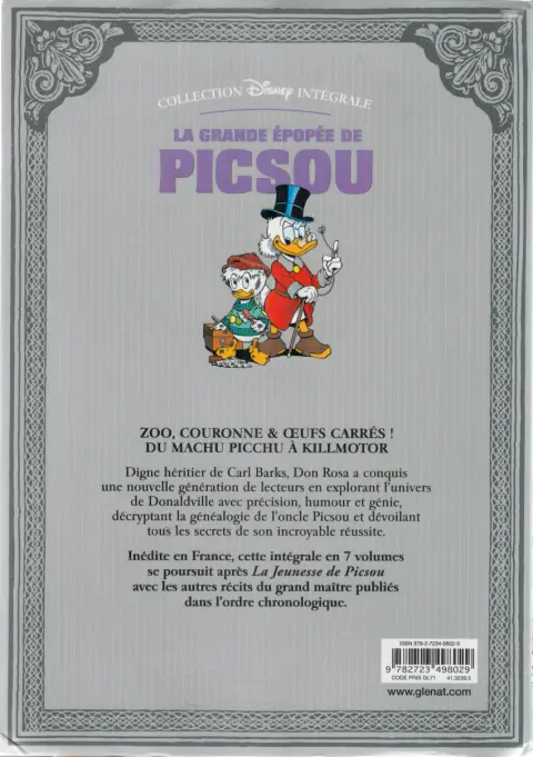 Verso de l'album La Grande Épopée de Picsou Tome 3 Le Fils du soleil et autres histoires
