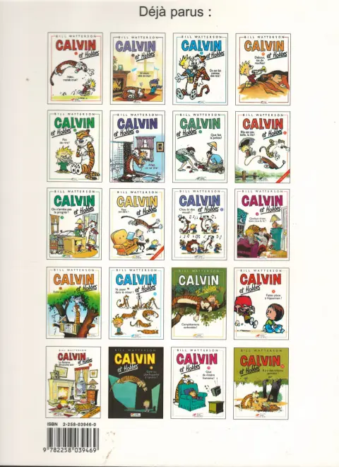 Verso de l'album Calvin et Hobbes Tome 15 Complètement surbookés !