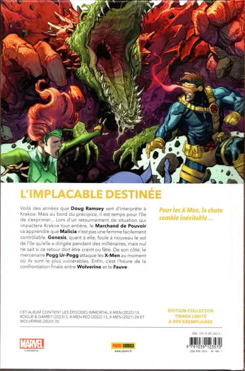Verso de l'album Destiny of X Volume 28