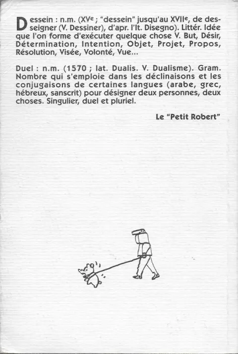Verso de l'album Le dessein duel
