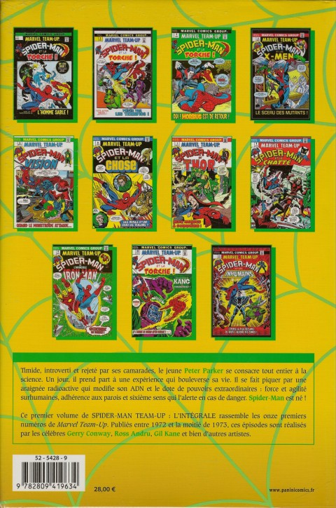 Verso de l'album Spider-Man Team-Up Tome 1 1972-1973