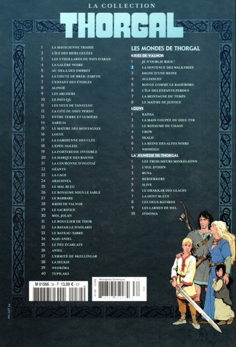 Verso de l'album Thorgal - La collection Tome 34 La sentence des walkyries