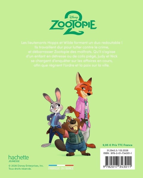 Verso de l'album Zootopie 2 Les nouvelles aventures