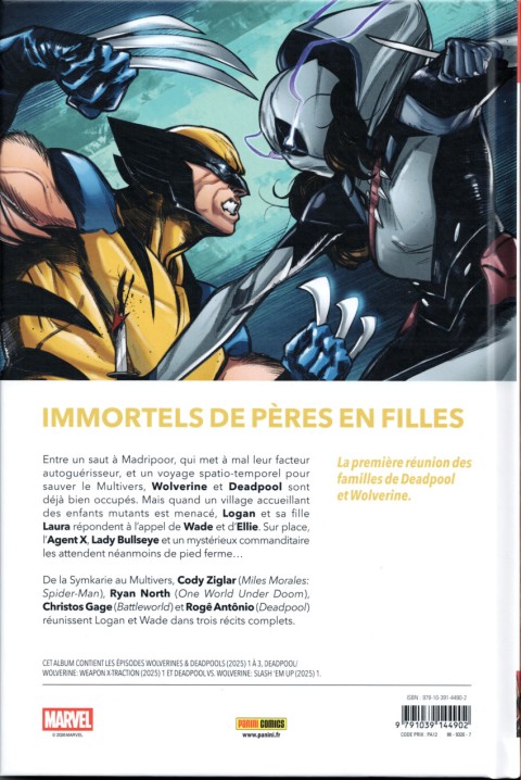 Verso de l'album Wolverines & Deadpools Griffus et mercenaires