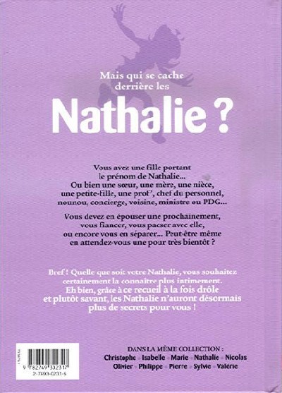 Verso de l'album L'Encyclopédie des prénoms en BD Tome 2 Nathalie