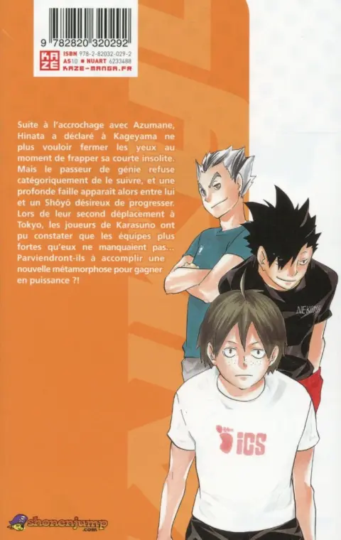 Verso de l'album Haikyu !! Les As du Volley 10