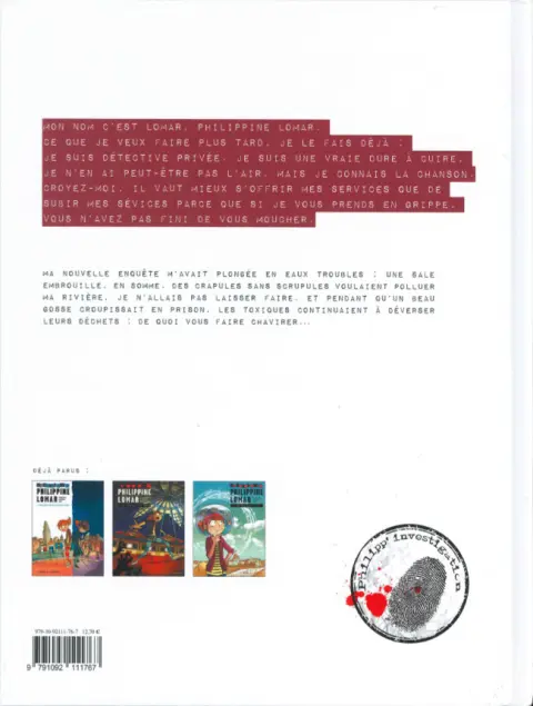 Verso de l'album Les enquêtes polar de Philippine Lomar 3 Poison dans l'eau