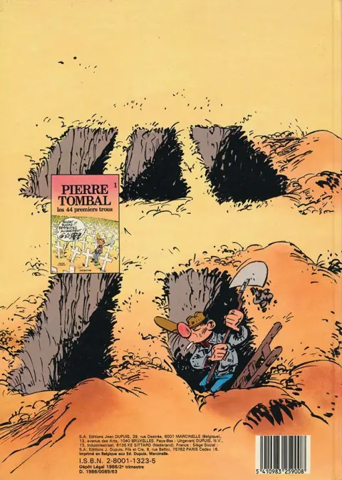 Verso de l'album Pierre Tombal Tome 1 Les 44 premiers trous