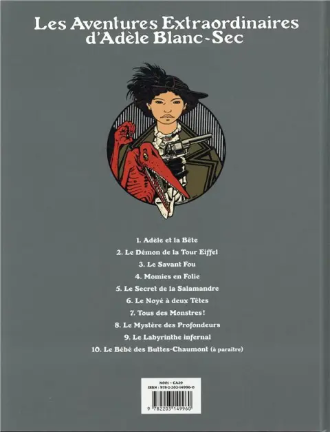 Verso de l'album Les Aventures Extraordinaires d'Adèle Blanc-Sec Tome 7 Tous des Monstres !