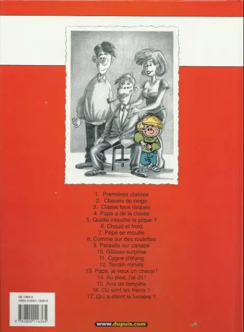 Verso de l'album Cédric Tome 1 Premières classes