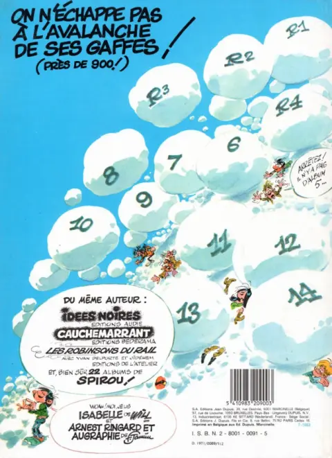 Verso de l'album Gaston Tome 9 Le cas Lagaffe