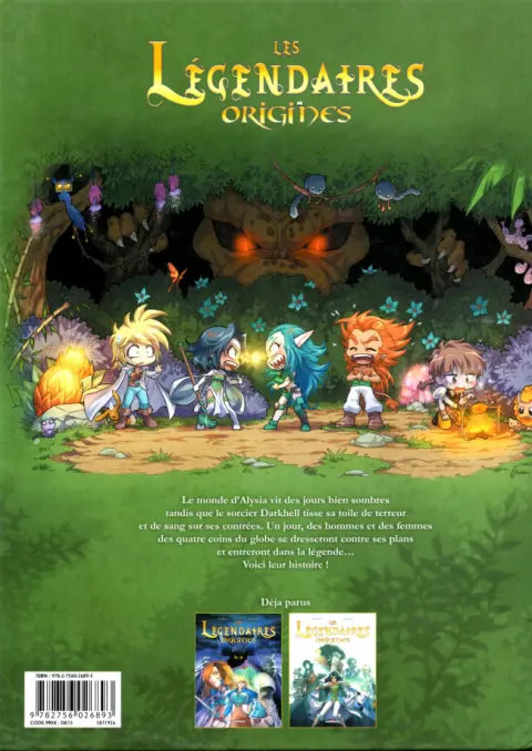 Verso de l'album Les Légendaires - Origines Tome 1 Danaël