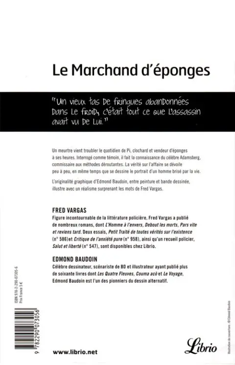 Verso de l'album Le marchand d'éponges