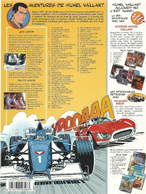 Verso de l'album Michel Vaillant Tome 5 Le 13 est au départ